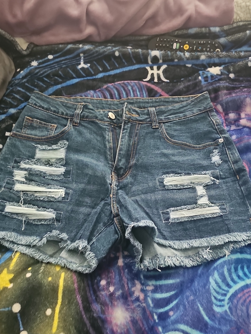 Amazon Blue Distressed Women's Jean Shorts